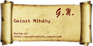 Geiszt Mihály névjegykártya