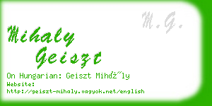 mihaly geiszt business card
